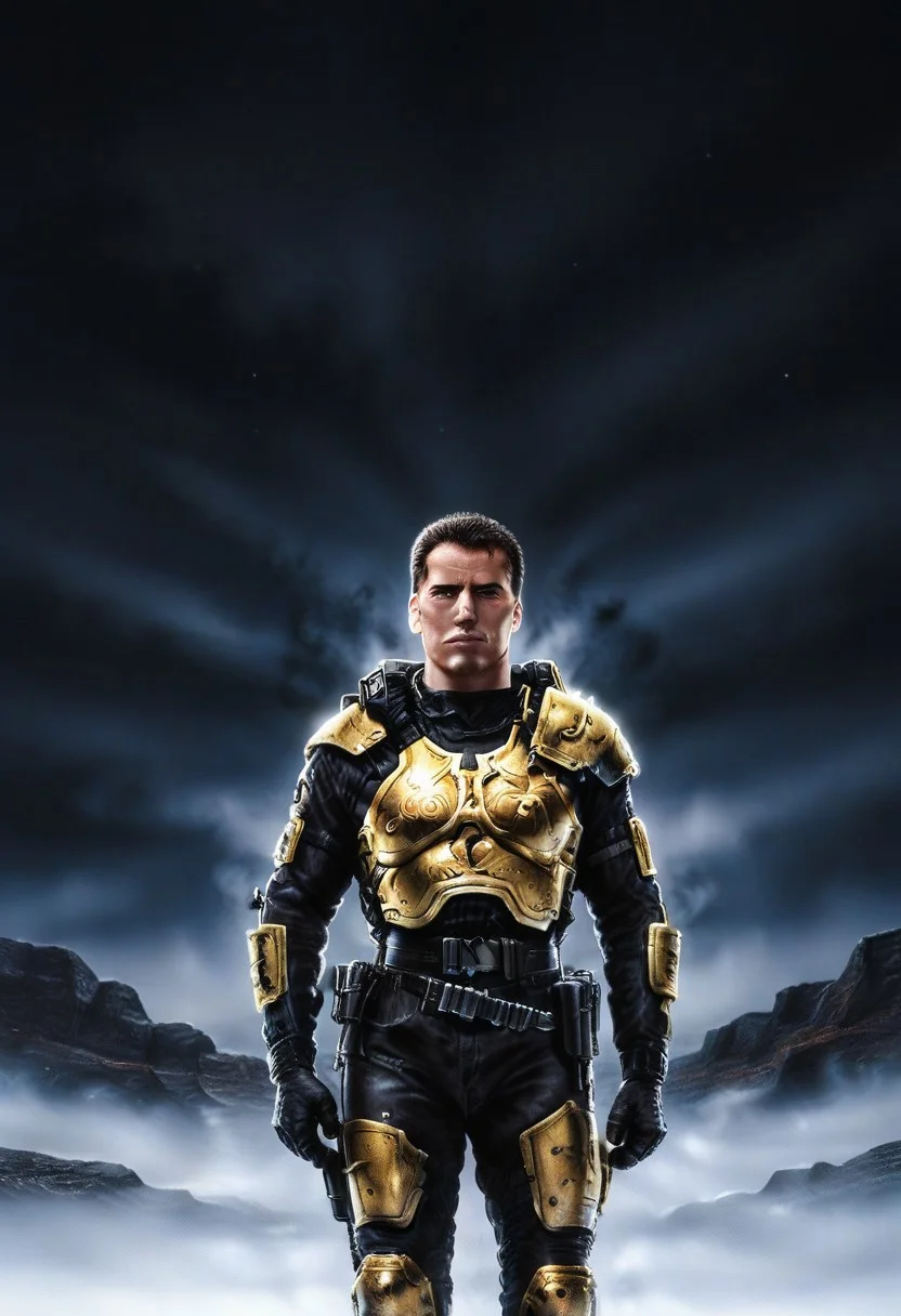 realistic, dark theme, low light, 1boy, solo.
fit body, SFMale, Male soldier, Armor.