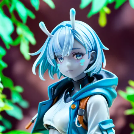 score_9, score_8_up, score_7_up, score_6_up, moyo, antennae, facial mark, grey skin,
1girl, solo, light blue eyes, light blue hair, nature background, hood, jacket, cropped jacket, cropped top, science fiction, short hair, solo, upper body, scouter,
<lora:moyo_race_v1:0.8>
<lora:add-detail-xl:1>,