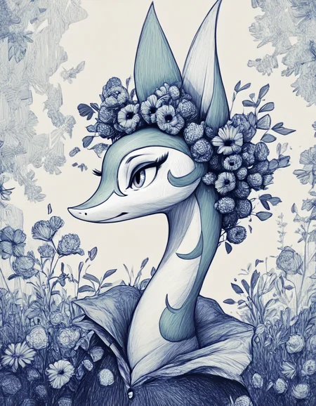 ncpy42 style Serperior pokemon monochrome pen lineart, flat color <lora:ncpy42 style:1.5>, score_9, score_8_up, score_7_up, score_6_up, score_5_up, score_4_up