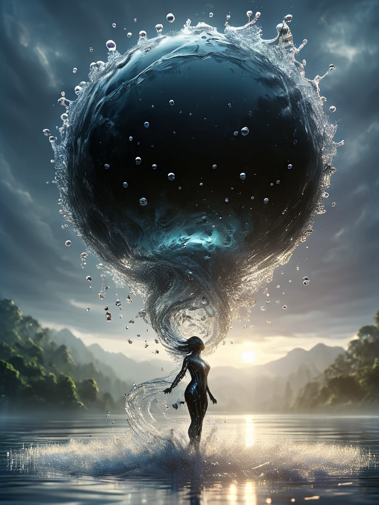 (masterpiece,top quality,best quality,official art,beautiful and aesthetic:1.2),(1girl:1.2),, woman standing,  elegant,black suit ,sci-fi,the dark,cinematic,,cyberpank,mud,poison,detonator,polygon,(black smoke:1.3),(mat black:1.2),,mask,(wet:1.2),long hirl,pirate,oil,searchlight,night,in water,armour,prospective,pipe,shining surface of the water,reflection,transparency,translucent,steel ,Inside the spaceship,( shine fish swarm:1.2),Falling junk,backlighting,(vortex:1.2) <lora:watce-sdxl:1> watce