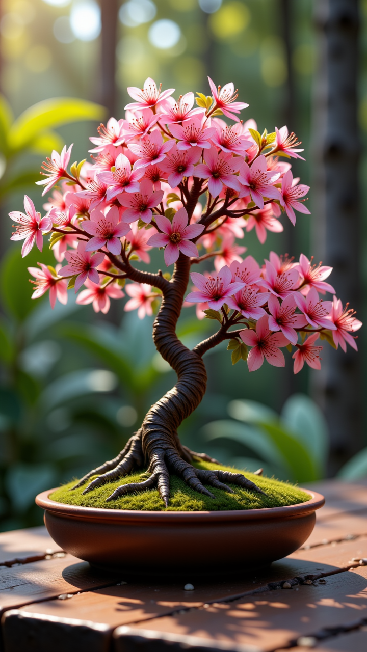 Jeddtlv3,  very detailed portait of a blooming bonsai tree natural lighting, depth of field, <lora:Flux_Detailer_v3-000007:1> ,