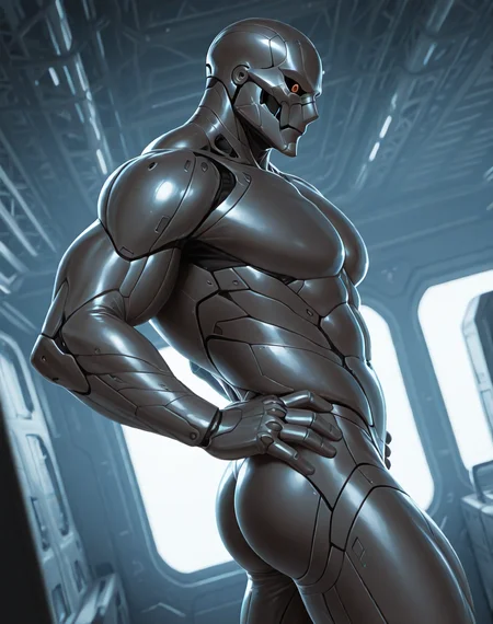<lora:T_3000_(Terminator)_(Illustrious)_(AD):1> T 3000, muscular, robot,
((
interior, science fiction,
dutch angle, dynamic action, male focus, solo, fully armored, villain, sexy male physique, solo, powerful, superiority, hyper muscular, hands on hips, side view, butt,
)),
BREAK: very awe, aesthetically pleasing, masterpiece, best quality, amazing quality, very aesthetic, depth of field, absurd details, depth of field, atmospheric rendering, natural shading, soft shading,
BREAK: lazympos, lazypos (3),