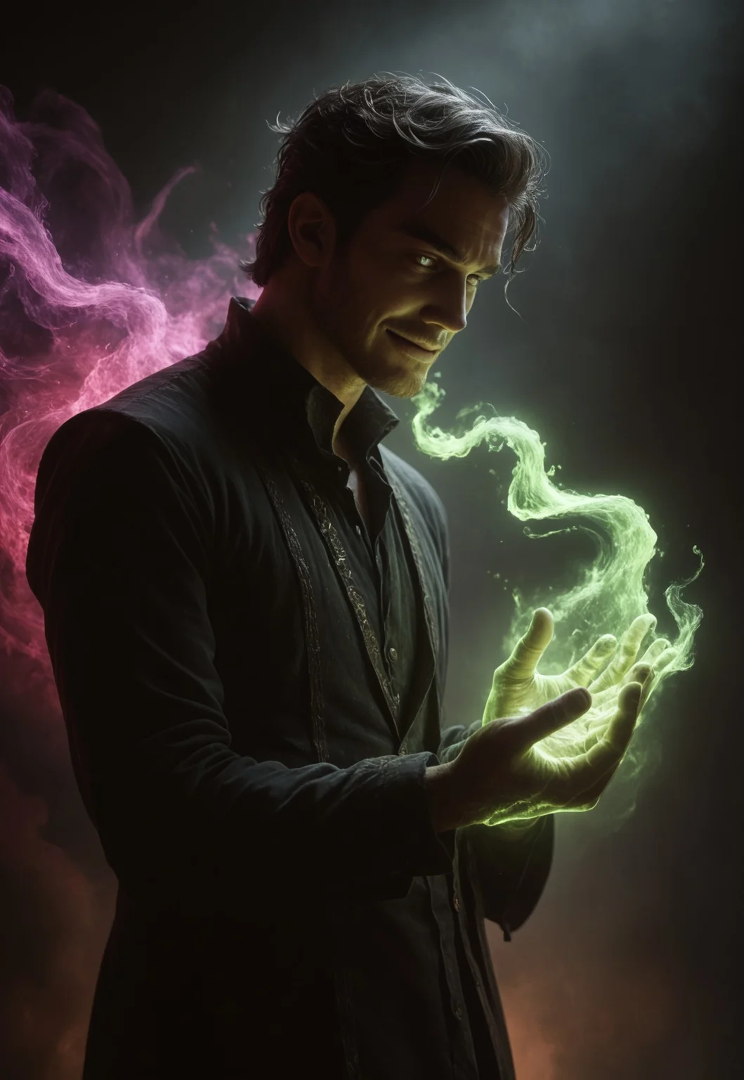 safe_pos, score_9, score_8_up, score_7_up, ((( highly detailed, masterpiece, perfect, detailed, hd)))
,
((( )))
,
(( 1boy, solo, handsome, evil smile ))
,
((( poimagmb, glowing, aura, gas from hands, glowing gas in hands )))
,
((( )))
,
((( )))
,
(( ))
,
((( Dark room )))
,
()