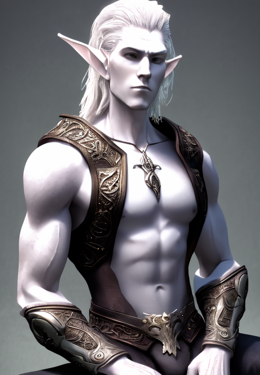 a man, sfw, <lora:Snow_Elves-Male:0.8>, Snow_Elves-Male, solo, armor, sitting, portrait,, Skinny, lean, narrow shoulders, slender, sleek, ectomorph body, (masterpiece, best quality, absurdres, detailed, ultra-detailed:1.3), (trending on CGSociety, trending on pixiv, contest winner:1.3)