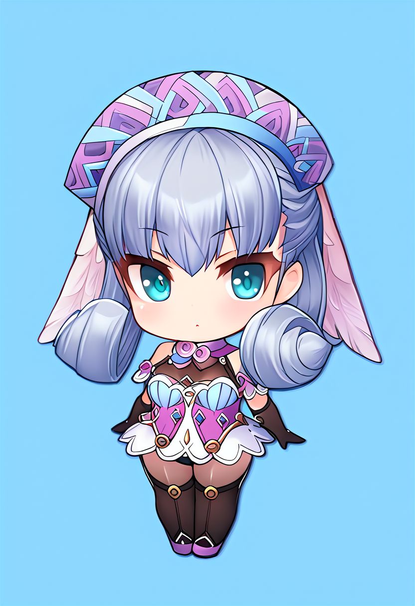 solo, high quality, best quality, amazing quality, 1girl, melia, wings, high entia, chibi, shortstack,