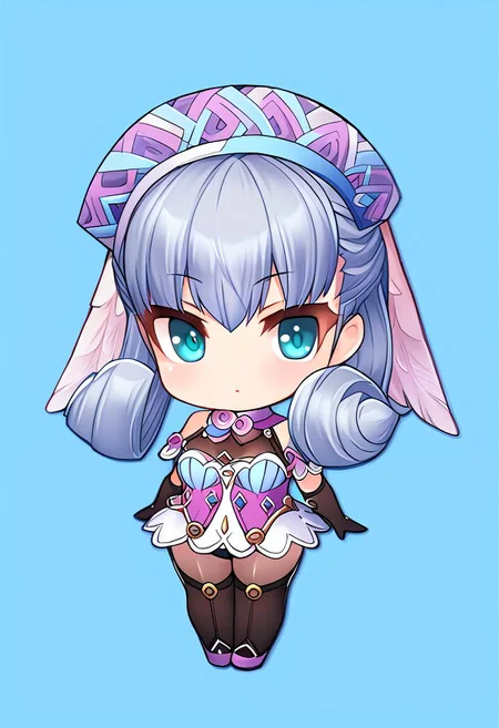 solo, high quality, best quality, amazing quality, 1girl, melia, wings, high entia, chibi, shortstack,