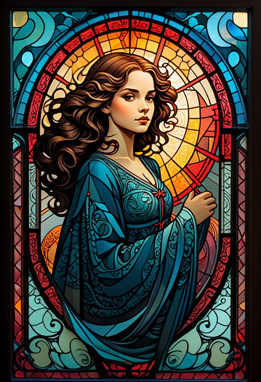 Hermione Granger (rubber stamp/postage stamp/woodblock print optical illusion holography  lines art illustration figures  fairytale double exposure. two parts in one art.  , fantasy, fairytale, silhouetted  modern dynamic poster, rich deep colors  comic style art on a cracked paper , fantasy,  close up filigree gracious  transparent  music, notes, music in the air,  silhouette close macro portrait, ,  night.  , dynamic pose, light on face, shadow play, perfect face, sharp  glowing eyes, by  James Jean, Craola, ,  Andy Kehoe, Dorian Vallejo,, Damian Lechoszest, Todd Lockwood, patchwork, stained glass,  storybook illustration, highly detailed unusual  beautiful details, intricated, intricated pose, tiny details masterpiece, high quality, intricated lighting, luminism, attention grabbing colors (masterclass) (female)