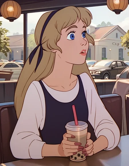 score_9,  score_8_up, score_7_up <lora:eilonwy-ponyxl-000050:1> eilonwy, fashion, hairband,
1girl, solo, cafe, bubble tea