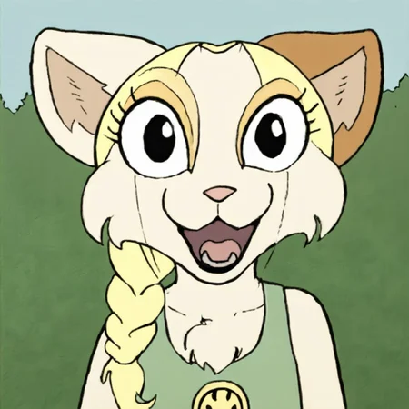score_9, score_8_up, score_7_up, source_anime BREAK
Tiffany, 1girl, solo, animal ears, furry female,cat, open mouth looking at viewer,solo,outdoors,detailed backround,natural light,shadow detail,front view
<lora:Precocious:1>