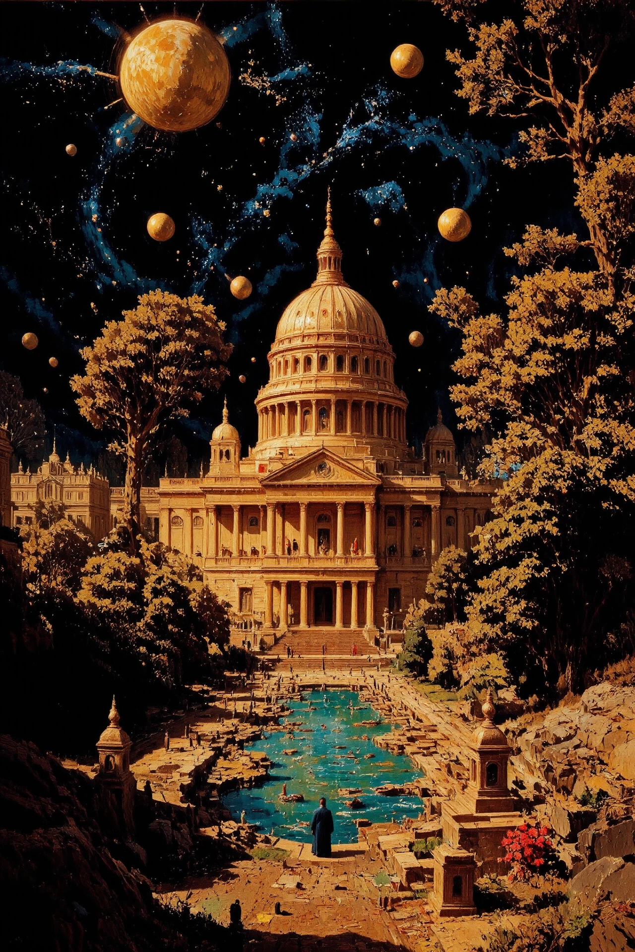 (capitol building) beautiful surreal space landscape, woman, intricate, very detailed, multilayer paint style, colorful, <lora:Hand v2:1> <lora:Anti-Blur:1> <lora:Insane Detail Slider:0.5>   <lora:Flux.1_Turbo_Detailer:0.6> <lora:flux-photo-transparent_Alpha_1.0:0.8> <lora:flux.1_lora_flyway_Epic-detail_v2:1> <lora:Painterly01b_CE_FLUX_AIT:0.8> pntrlyCE_style, <lora:VividlySurreal:0.8> <lora:PsykeV1:0.6>