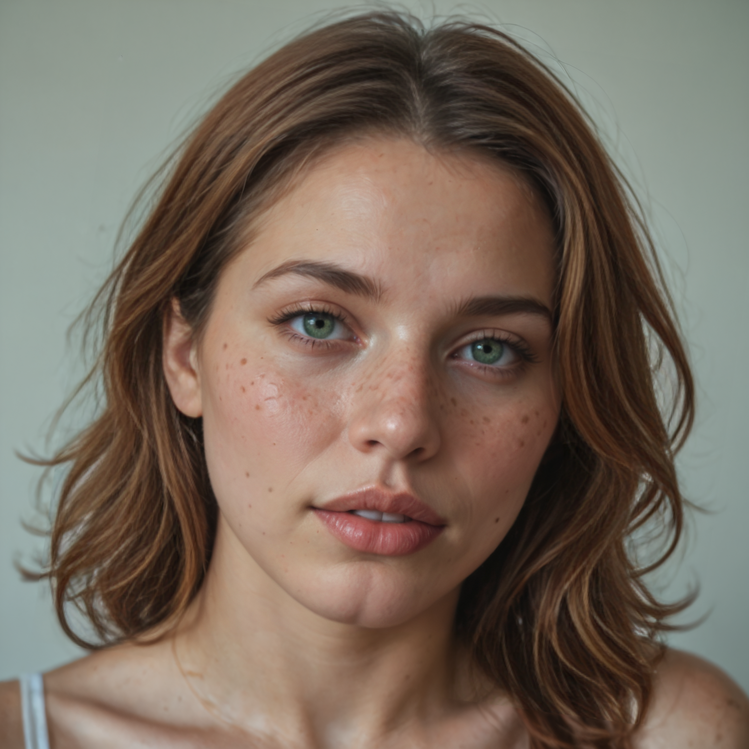 Stable_Yogis_PDXL_Positives
<lora:Super_Skin_Detailer_By_Stable_Yogi_PD0_V1:0.8> natural skin texture, fine pores, realistic skin, intricate skin details,  skin dentation, detailed eyes, detailed hair, 
 <lora:Super_Eye_Detailer_By_Stable_Yogi_SDPD0:0.3>  Ultra detailed, photorealistic close-up of a young woman with auburn hair, deep green eyes, rosy cheeks, parted lips, freckles, and cinematic lighting.
