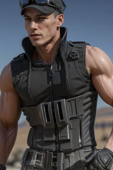 (photorealistic:1.4), <lora:TacticalAssautV1:1>, (masterpiece:1.4),(best quality:1.4)(high_resolution:1.1) , (1man, male body, male face, oily skin, wearing tactical_assaut t-shirt gloves), ((upper body)), ((thin hair, realistic hair:1.2)), ((thin beard)),
<lora:muscle_slider_v1:2>,
<lora:weight_slider_v2:-1>,
<lora:hair_length_slider_v1:1>,
<lora:Background_Detail_v3:0.4>,
<lora:add_detail:0.5>