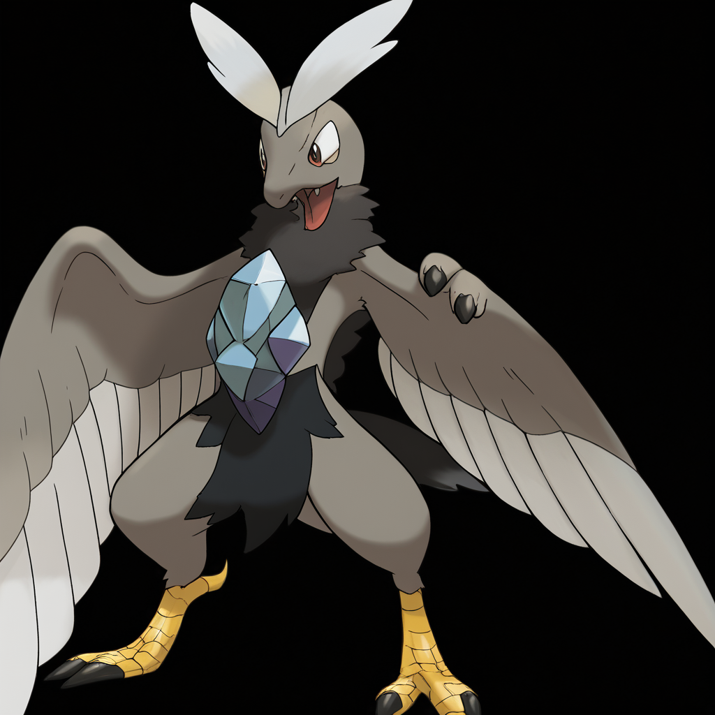 <lora:pokemon_pony_xl:1.1>, Type: Fighting, Type: Ground Egg Group: Amorphous The monster's lower jaw is detachable, allowing it to consume large prey items with ease,Its feathers can detach and drift away as Maroon embers carried by the wind to unknown destinations,Its footprints are filled with a Gray liquid that hardens into gem-like stones marking its journey,Each of the animal's scales is edged with a Yellow glow adding an ethereal quality to its appearance,The monster's wings beat silently but leave a trail of Purple sparkles that linger in the air,Its tail ends in a Gold orb that glows when it's excited or in danger,Each of its feathers is tipped with a Silver hue that changes with the seasons,The creature's gait is silent, making it a formidable predator in its natural habitat,Its ears can fold completely flat against its head, protecting them from harm,Its fur stands on end generating a Brown static field that crackles with Ghost energy, score_9, score_8_up, score_7_up, score_6_up, score_5_up, score_4_up.  Simple black background, (Masterpiece:1.3) (best quality:1.2) (high quality:1.1)