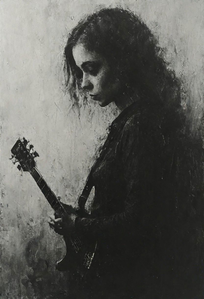 masterpiece, best quality,pictorialist style, low angle shot, medium shot, Bokeh, raw, dappled light on 1woman 30year old, playing guitar, electric guitar, (long and slender and beautiful legs), bare arms, supergirl costume, blonde hair, long hair, stand,Stage,headphone, masterpiece, best quality, 8k , ultra realistic, rule of thirds, dramatic overhead lighting, detailed face, cute, shallow depth of field, intricate details,