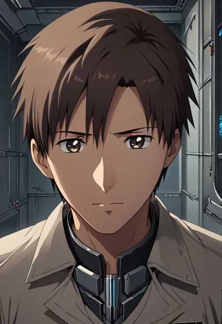 high resolution, solo, best quality, 1Boy, Takaki Toono, Brownish Hair, Brown Eyes, Science Fiction, OverallDetail