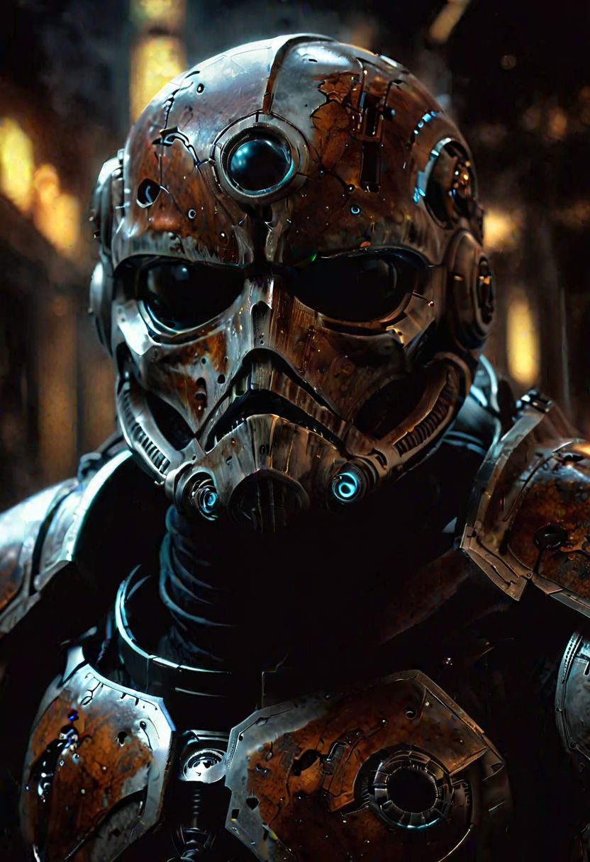ultra detailed, realistic, fantasy stormtrooper, big pauldrons, last war, epic scifi armor, cyborgs