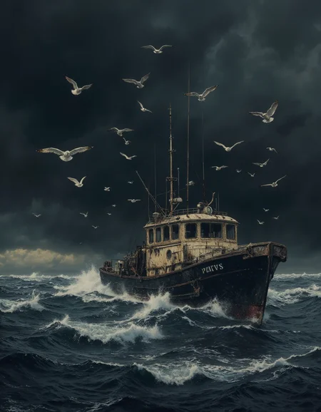 Low key, masterpiece, ultimate detailed, tiny finnest details,
Ultra high definition of a fishing boat at sea, a group of seagulls flying around the boat, rough waves, cinematic texture, Leica lens, ultra-high definition, 8K,
<lora:Flux1-impossible_geometry_V1.0:0.4> <lora:flux.1_lora_flyway_Epic-detail_v2:0.7> . <lora:Dieselcore:0.7> d1eselc0re, dark ambiance, low lighting, chiaro oscuro