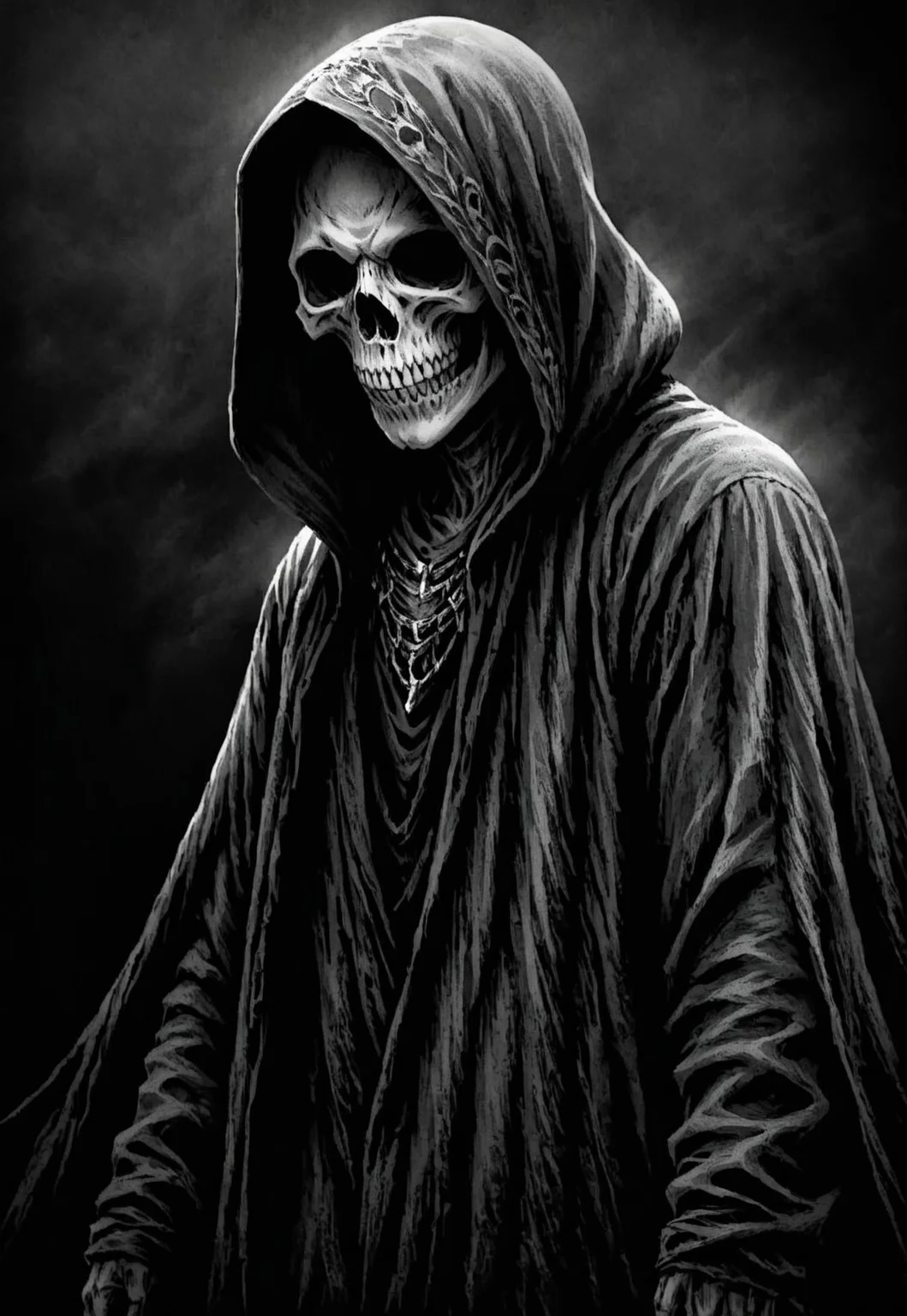 UHD, 4k, ultra detailed, cinematic, a photograph of
Grim Reaper a person in a hoodie with a skull on his face, horror movie themed, sharp, detailed, epic photography, artistic, creative, dramatic light, cinematic style, film style, Grim Reaper style, solo, simple background, 1boy, monochrome, greyscale, male focus, teeth, hood, from side, profile, mask, black background, hood up, upper body, skull mask
, epic, beautiful lighting, inpsiring, king, crown