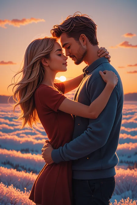 by (((Alena Aenami) and Noriyoshi Ohrai) and Vincent Laforet) and Phil Koch,   cute couple , passionately embracing  ,   cinematic movie still <lora:juggernaut_cinematic:1.00> ,  <lora:EnvyDigitalIllustrationXL01:0.40> _ , , shallow depth of field,