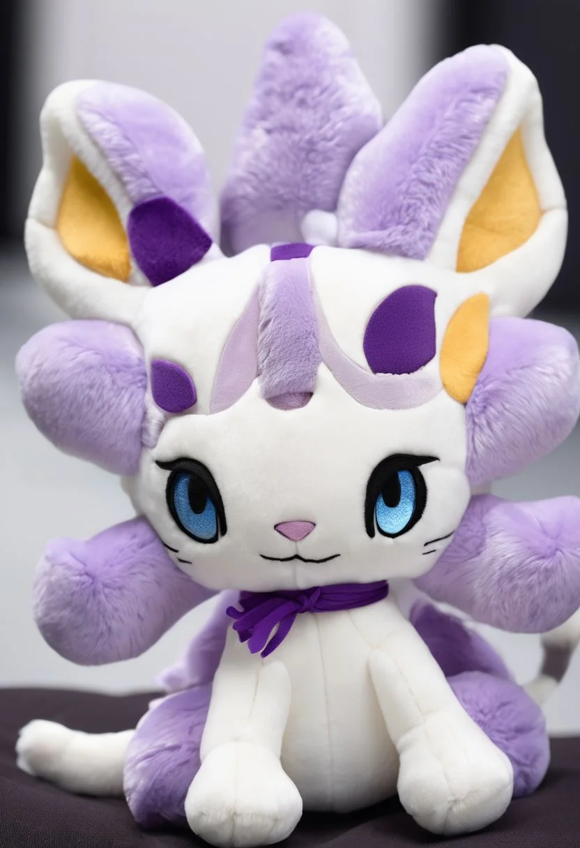 score_9, score_8_up, score_7_up, score_6_up, score_5_up, score_4_up <lora:woafu_plushify_sdxl_v02:1> single, plushify, character stuffed toy, chibi, adorable Mewtwo , extremely detailed, realistic, simple background, fluffy, 8k, masterpiece,
