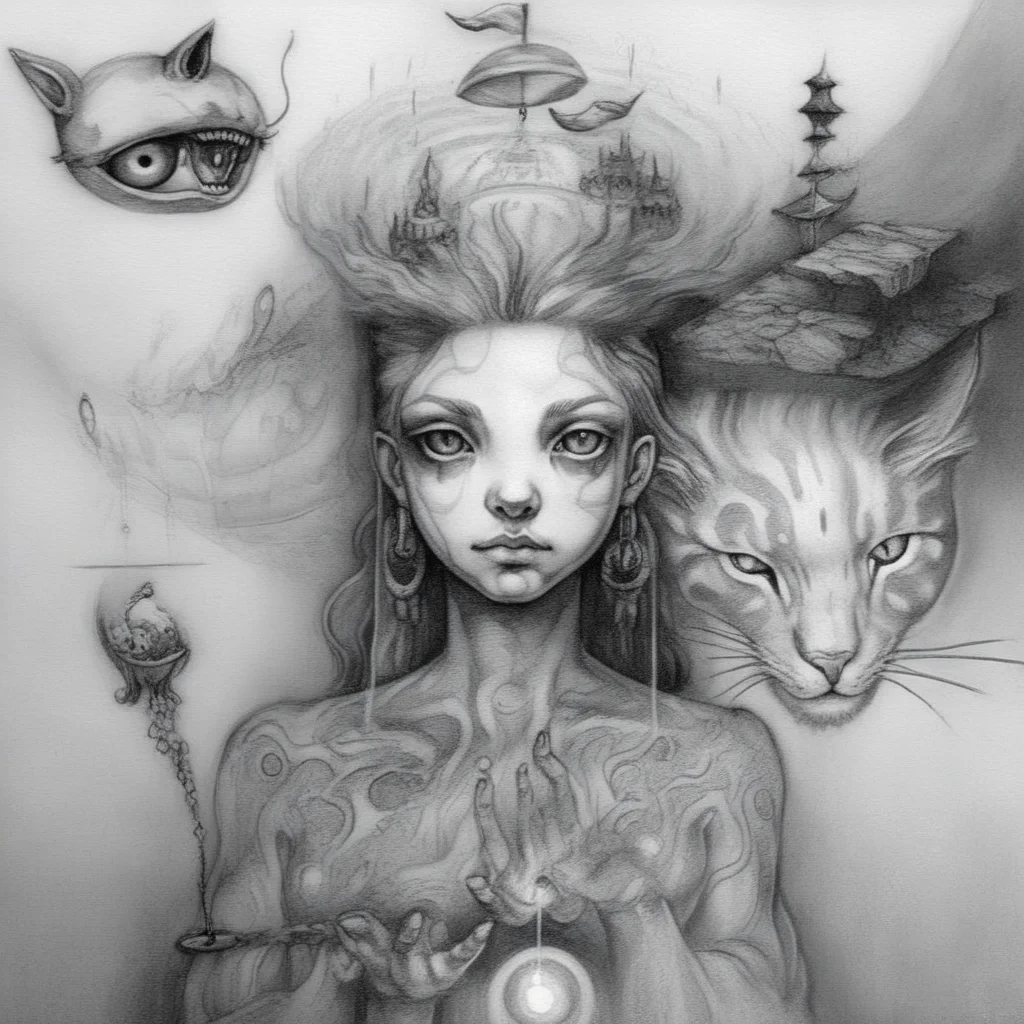 absurda error sketch pirate girl and cat enigmatic dreamscape surrealistic <lora:absurda:1>