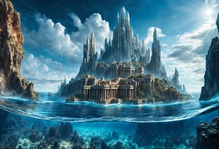 professional, high quality photorealistic photo RAW
of (Atlantis, A lost city of great wisdom and power, now drowned beneath the sea :1.01),
rim lighting,
breathtaking,massive scale, 8k resolution, detailed, focused,
(style of karol bak:0.5)