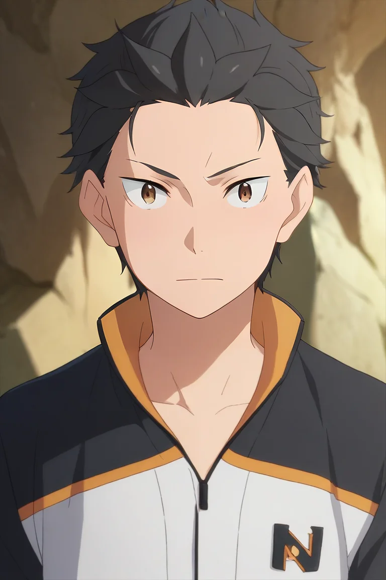 score_9, score_8_up, score_7_up, source_anime, semi-realistic, looking at viewer, upper body, depth of field, 1boy, solo, male focus, <lora:subaru_natsuki_pony:0.86>, subaru_natsuki, black hair, brown eyes, short hair, , The Crystal Cave: A fantastical place where gemstones and crystals grow in abundance, , <lora:sdxl_lightning_8step_lora:1>