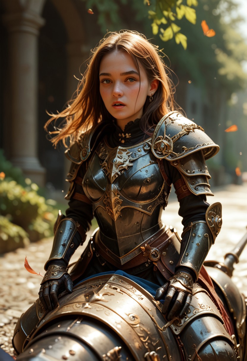 (score_9, score_8_up, score_7_up, score_6_up, score_5_up, score_4_up),a woman in black armor, riding a  armored steed,