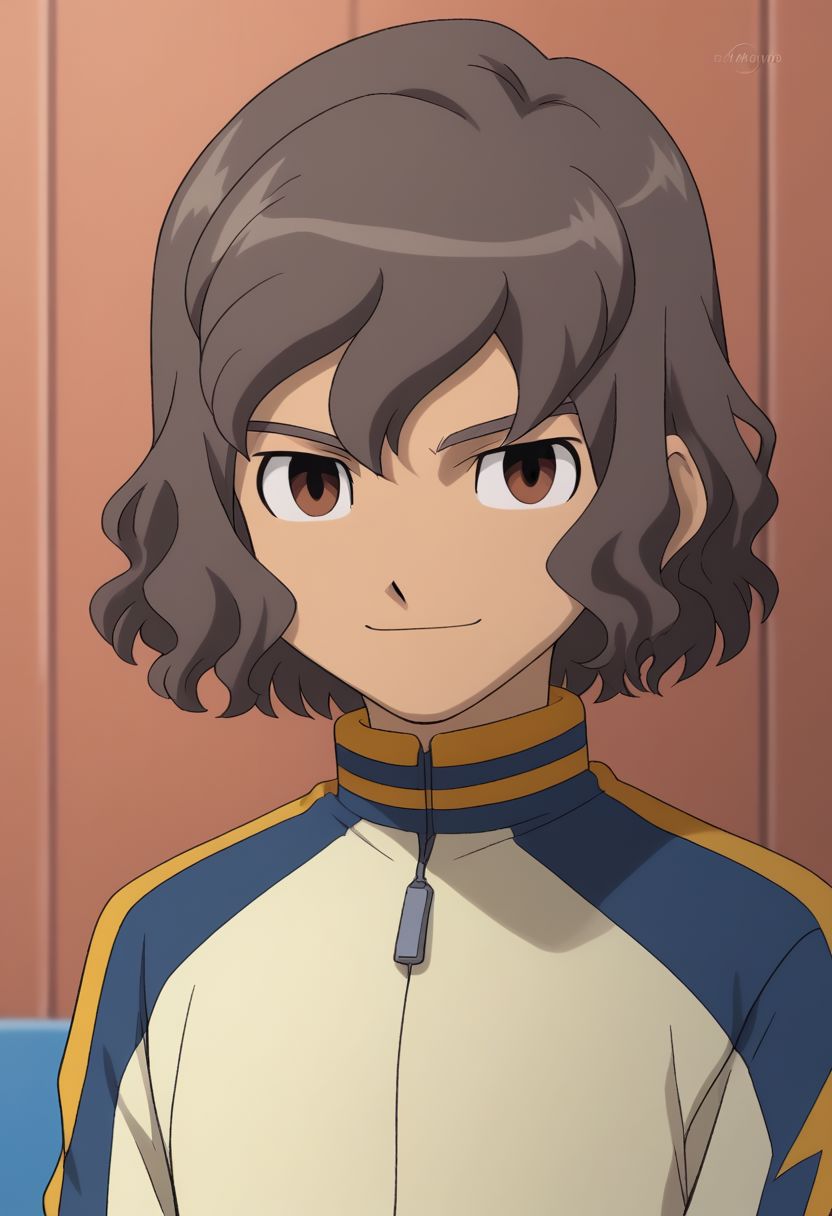 score_9, score_8_up, source_anime, highly detailed, 1boy, solo, male_focus, slender, skinny,
riccardo, 1boy, male focus, solo, brown hair, raimon, track jacket, brown eyes, upper body,
jacket, track suit, gentle smile,
outdoor,