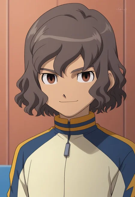 score_9, score_8_up, source_anime, highly detailed, 1boy, solo, male_focus, slender, skinny,
riccardo, 1boy, male focus, solo, brown hair, raimon, track jacket, brown eyes, upper body,
jacket, track suit, gentle smile,
outdoor,