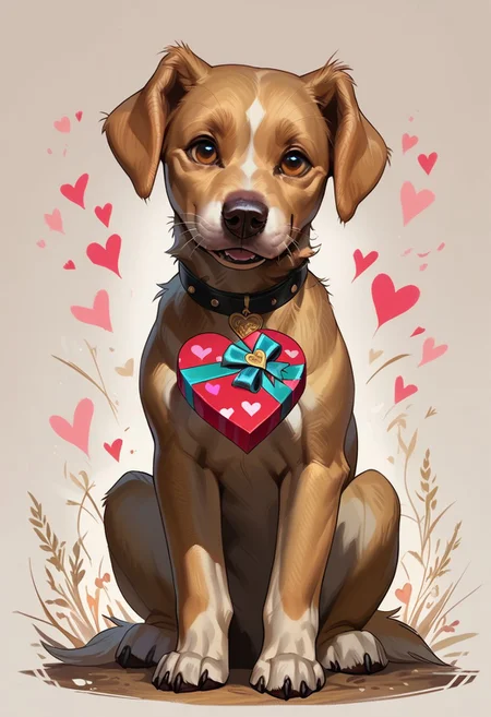 (score_9, score_8_up, score_7_up, source_western,realistic), fantasy,
The cutest golden retriever puppy sitting by a giant valentine's day Card with lots of hearts,dog, rating_safe