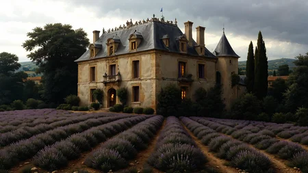 A French château surrounded by lavender fields, where the scent of the purple blooms fills the summer air, <lora:SDXLFaeTastic2400:0.8>, Overcast Light, <lora:EnvyFeverDreamXL01a:0.7>, <lora:The_Classic:0.8>