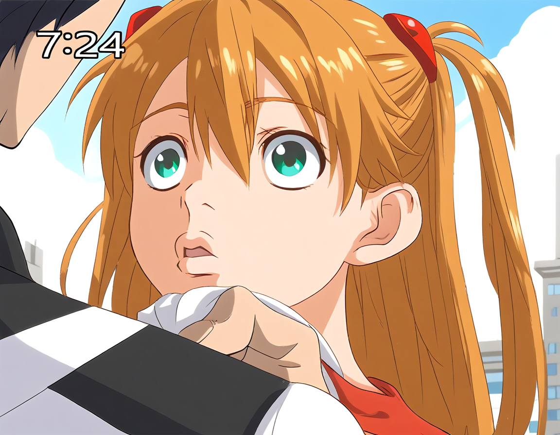 <lora:HyLper-Accelerate-PAseer:1><lora:Fixhands_anime_bdsqlsz_V1:1>score_9, score_8_up, score_7_up, uncensored, source_anime, intricate details, perfect anatomy BREAK
1boy, 1girl, souryuu asuka langley, red hair, green eyes, twintails, 
nijiuraseven, outdoors, city,
<lora:nijiuraseven_XL(pony)fix:1>