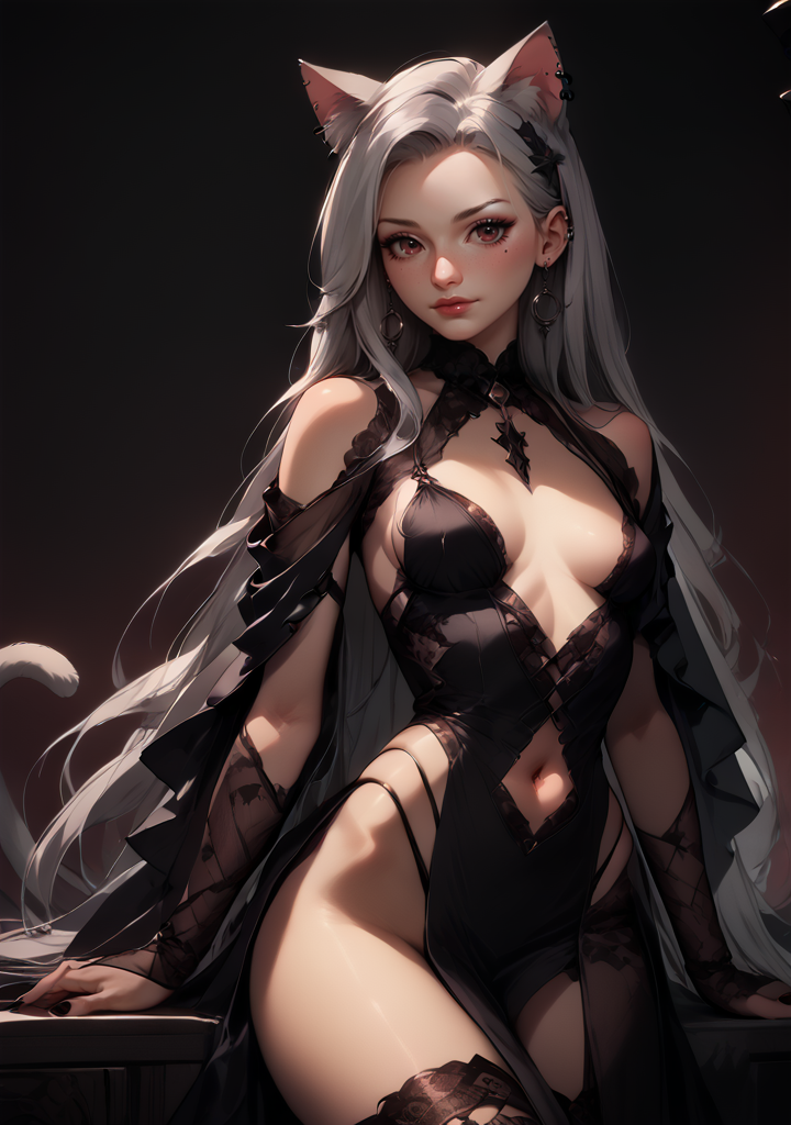 cat girl,evening gown,petite,grey hair,very long hair,small_breasts,
 <lora:Cat_Girls_PonyXL:0.8> Cat girl <lora:enhancerV4-pony1> 1girl, girl, <lora:Highleg_Panties_-_PonyXL:1> Highleg Panties, <lora:RengaComicPony:0.8> <lora:gg3:0.8> Goth girl, Goth girl 1girl, score_9,score_8_up,score_7_up,highres, masterpiece,