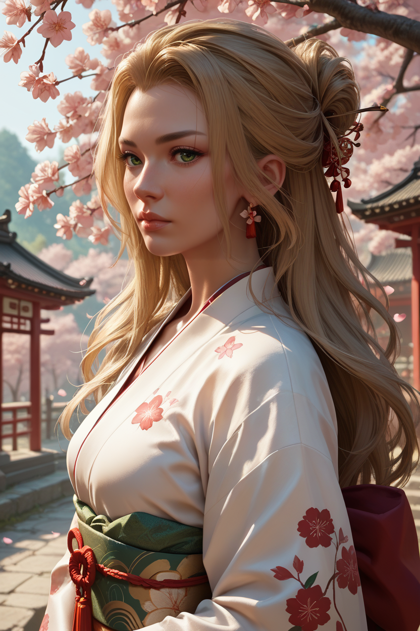 score_9, score_8_up, score_7_up, score_6_up
<lora:CPAlt:0.8>
CPAlt, 1girl, long hair, blonde hair, green eyes, in a traditional kimono, surrounded by cherry blossoms