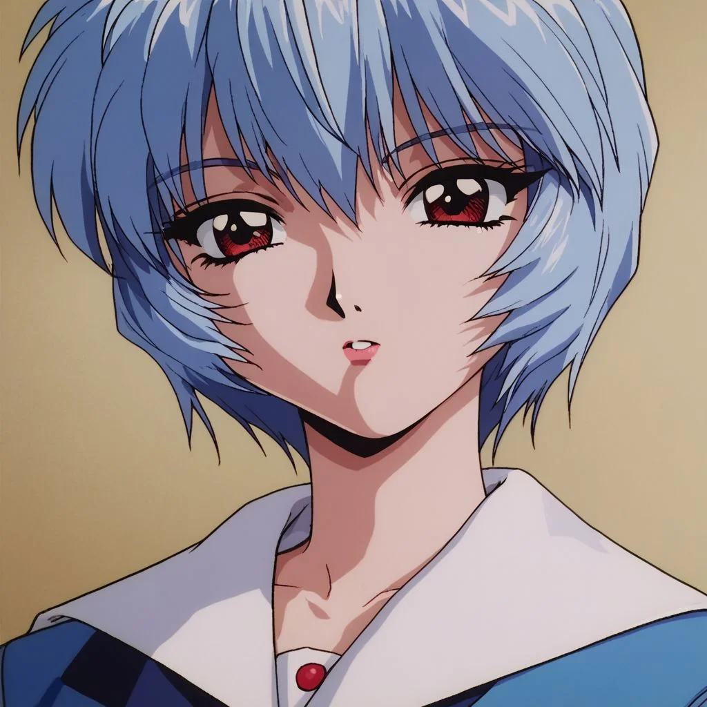 mkr style, 1girl, solo, retro artstyle, 1990s (style), looking at viewer, anime coloring, 2d, flat coloring, cel shading, cel shaded, score_9, score_8_up, score_7_up, score_6_up, score_5_up, score_4_up,
Rei Ayanami, blue hair, schoolgirl uniform,