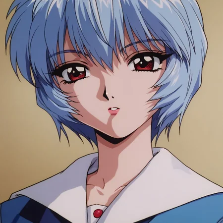 mkr style, 1girl, solo, retro artstyle, 1990s (style), looking at viewer, anime coloring, 2d, flat coloring, cel shading, cel shaded, score_9, score_8_up, score_7_up, score_6_up, score_5_up, score_4_up,
Rei Ayanami, blue hair, schoolgirl uniform,