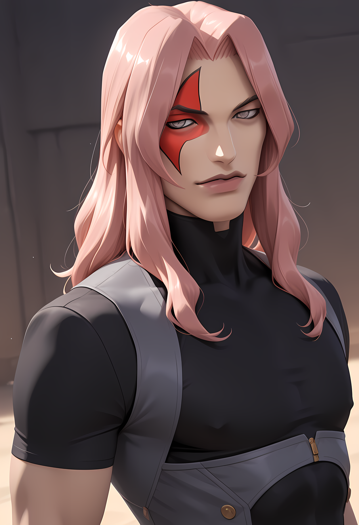 masterpiece, best quality, amazing quality, abstract background, BREAK
1boy, solo, male focus, dds_bat, pink hair, long hair, face mark, grey eyes, lipstick, clothed, BREAK
<lora:cfg_scale_boost:.6>   <lora:Bat_-_Digital_Devil_Saga_-_ILXL:0.8>