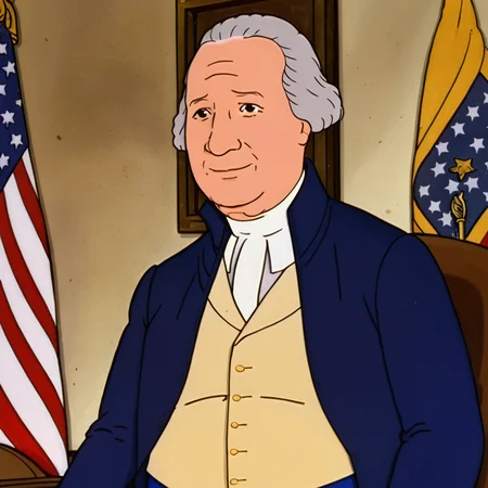 cartoon of George Washington (Politician, Founding Father)
(in kingofthehill style:1.5)
<lora:kingofthehillstyleXL_v.10.1:0.85>