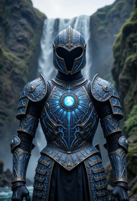 A suit of armor, impossibly sleek and crafted from woven strands of moonlight, stands at the edge of a canyon where waterfalls flow upward into the sky. The armor’s breastplate bears a single, circular indentation, as if awaiting something to complete it. The wind here does not move naturally, carrying with it echoes of battle cries from warriors who never existed, their voices rising in anticipation of the one who will don the celestial plate once more.
, aidmamjv7, aidmaHyperrealism, aidmaimageupgrader