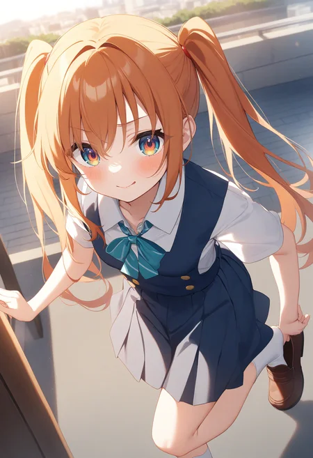 1girl,sincos, ningen mame, toosaka asagi,solo,medium breasts,school uniform,
adjusting footwear,adjusting clothes,putting on shoes,shoes,<lora:adjustingfootwear_XL_v1:0.8>
from above, feet out of frame, looking to the side, orange hair, orange eyes,smug face, Paris city, closed mouth, twintails hair,,
best quality, very aesthetic, absurdres