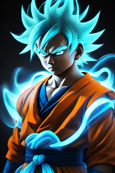 <lora:PE_SpectralStyle:1> PESpectral,glow,
portrait of son goku,anime dragonball z