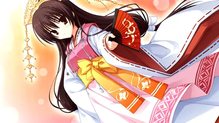 <lora:sakuyahime-tenshin-000009:1>,il-unohana-sakuya,1girl,ukami outfit,solo,japanese clothes,brown hair,ponytail,yellow bow on waist,ribbon-trimmed sleeves,miko,pink wide shoulder strap out layer,white outer long under layer,elegant white gown with a trailing hem,red layer skirt inner,
huge box behind girl,holding black fan point viewer,
<lora:add-detail-xl:1>,<lora:ponyv4_noob1_2_adamW-000017:0.8>,wear clothes,