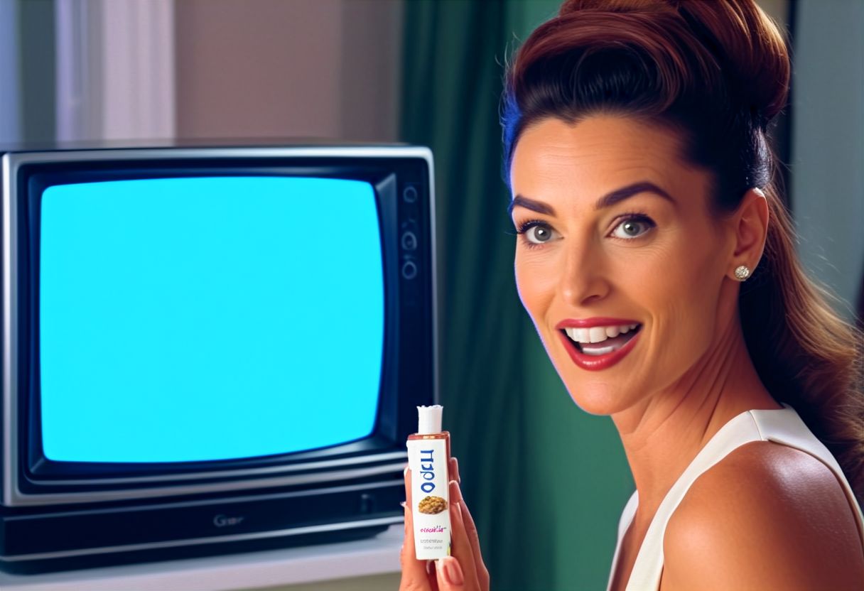 realistic essence of a  television made out of ((dzktxez)), Capture the charismatic presence of a business woman as she enthusiastically promotes a product on a home shopping network informercial, television network advertising,  she is selling toothpaste out of a jar on a TV informercial, Emphasize the amazing colors, dynamic lighting, and the captivating expressions of both the business woman on QVC, 1990s tv advertising,  Inspired by the works of (HR Geiger:1.4) and (Salvador Dali:1.3), ultra HD, realistic 8K raw photography,  natural lighting, volumetric lighting, bokeh,  extremely detailed, , 128k, ((tv head)), world morph, anthro tv, cinematic lighting, best quality, official photography, masterpiece