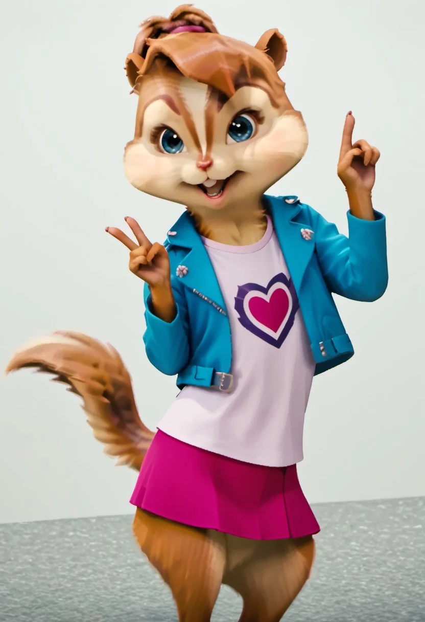 Score_9, score_8_up, score_7_up, source_furry, brittany miller, chipmunk, chipmunk girl, furry female, furry, 3d, render, white background, standing tall, good image quality, hand gestures, wearing a pink skirt and pink T-shirt, blue denim jacket, realistic and lively look, He pulls his hands forward at the viewer, wants to touch him,
<lora:Brittany_Miller__Alvin_and_the_Chipmunks__CG_Movie_version:0.8>