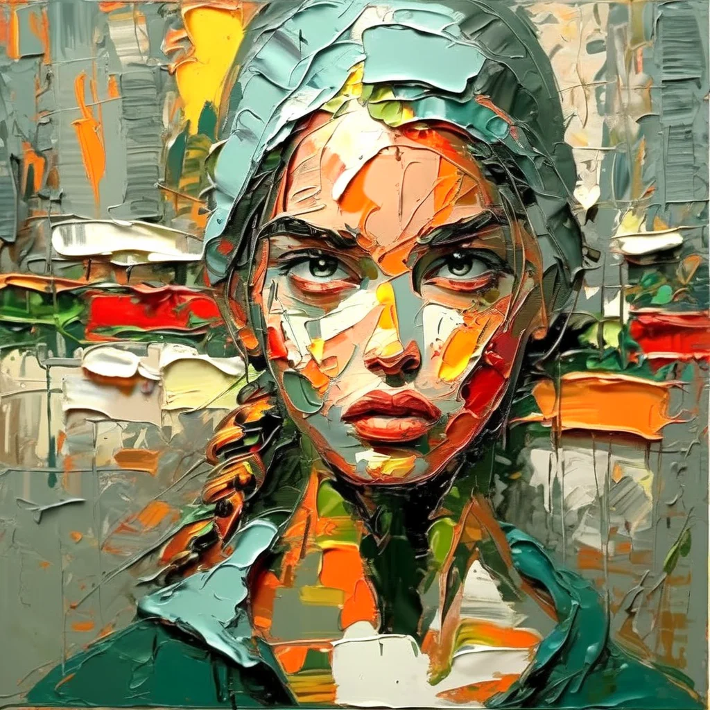 impasto girl in the big city<lora:impasto:1>