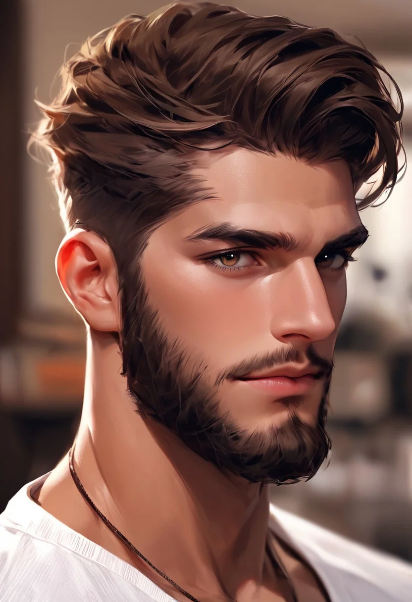 score_9,score_8_up,score_7_up, handsome 40 yo man with beard posing, barber shop, hyperdetailed photography, headshot, comb over hair, looking at viewer