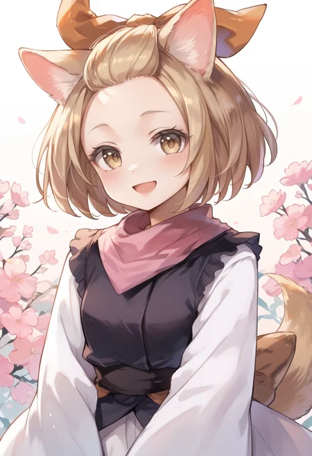(score_9:0.9),score_8_up,score_7_up,rating_safe,anime style,(zPDXL),(zPDXL3),<lora:Ash Blossom & Joyous Spring ponyXL v1:0.71>,ash blossom & joyous spring,1girl,solo,sleeves past wrists,open mouth,smile,looking at viewer,:3,upper body,red hair ribbon,blush,white kimono,