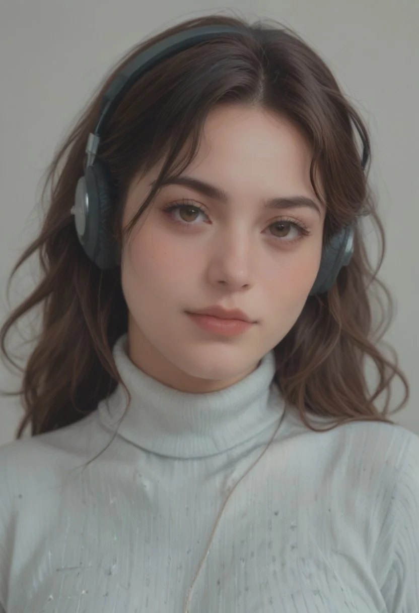 score_9, score_8_up, score_8, score_7_up, score_7, ((close up)), face focus, Expressiveh
BREAK
1girl, solo, Chinese Celebrity Goddess,Tianxiwei (Lora:田曦薇:1.0),, brown hair, hair between eyes, headphones, large breasts, protruding tits, looking at viewer, head tilt, seductive look, aroused, horny, standing, light blue turtleneck sweater, light smile
BREAK
white background