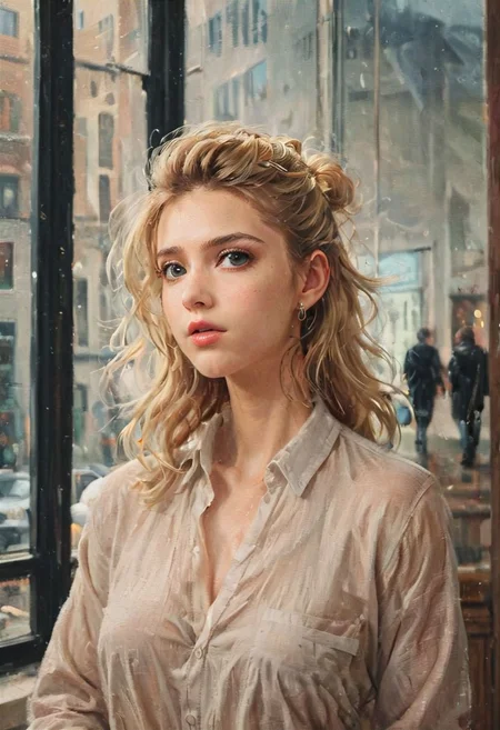 ((a beautiful woman in a Hair Salon, tiffany and dark red color Palette, urban city  window view)), 
bust shot, close-up lips, 
modern interior design, cyberpunk, 
Recliner|Dressing table|Table lamp|Screen|Monitor|Signboard_Details,
Metal|Glass|Leather|Textiles|Carpet|Pillow_Texture,
perfect blonde hair, 
(modern photo, fashion dress up:1.1), 24mm, (analog, cinematic, film grain, hazy atmosphere, detailed eyes, (seductive), (epicPhoto), (looking at viewer), (cinematic shot:1.3),
ac_neg1, great lighting, extremely detailed, happy, Hair Salon, impressionist painting, zoya